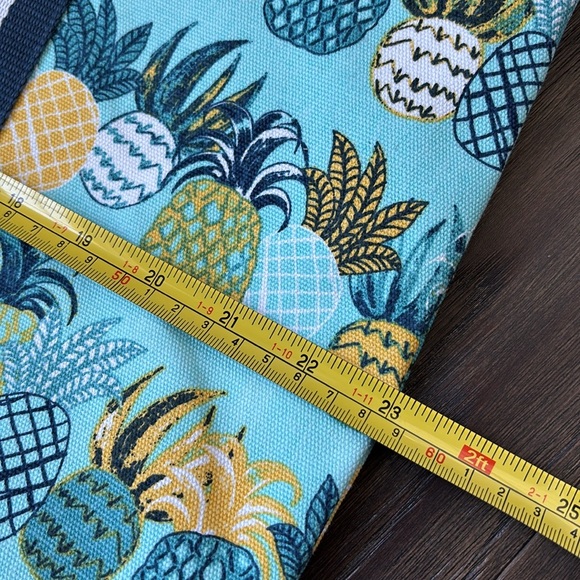 Salt Life Pineapple Paradise Heavyweight Cotton Canvas Beach Tote Bag,Aruba Blue - Picture 11 of 11
